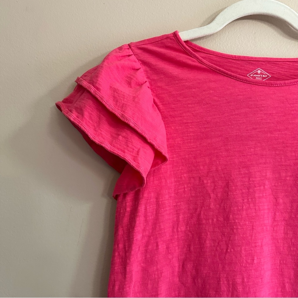Women's Pink Ruffle Sleeve Top - Picture 4 of 5